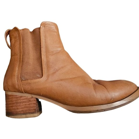 Rag & Bone New York Tan Slip on ankle Boots Fur lined size 36 (5.5 Woman) - Picture 13 of 16